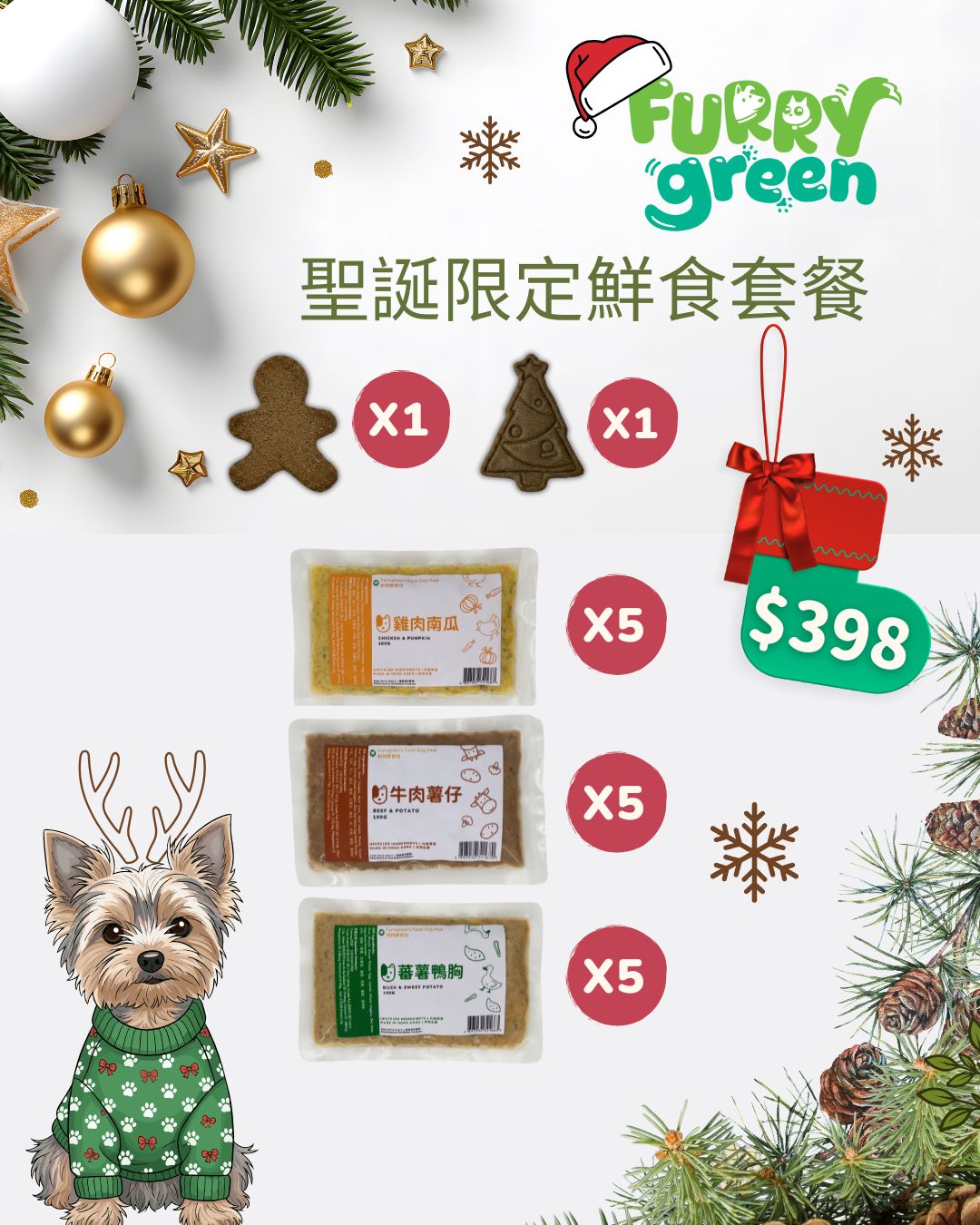 2025 Christmas Limited‑Edition Fresh Dog Food Set