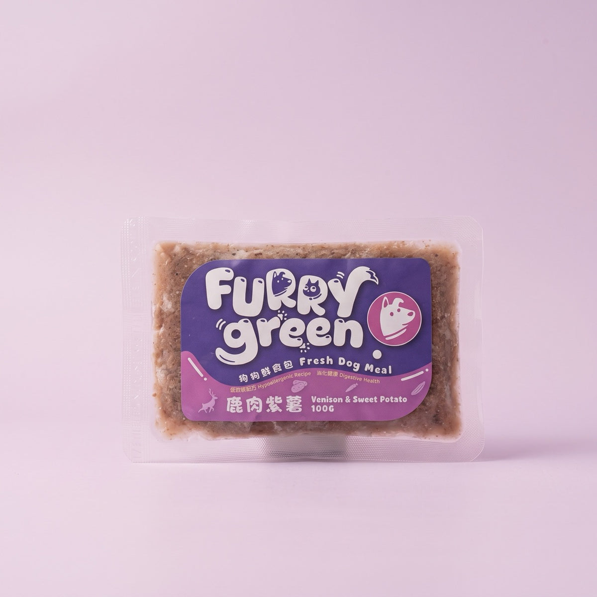 Furry Green Venison & Purple Sweet Potato Dog Food Fresh Frozen